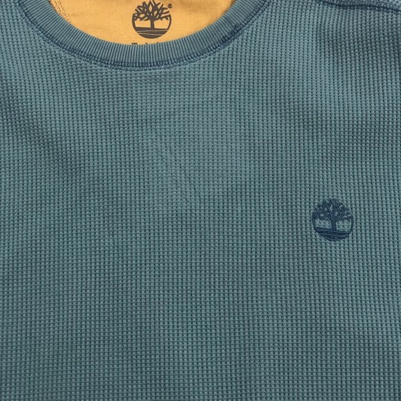 NEW -Timberland Cozy Thermal Long Sleeve Waffle Knit Muscle Henley Preppy Y2K - Picture 5 of 13